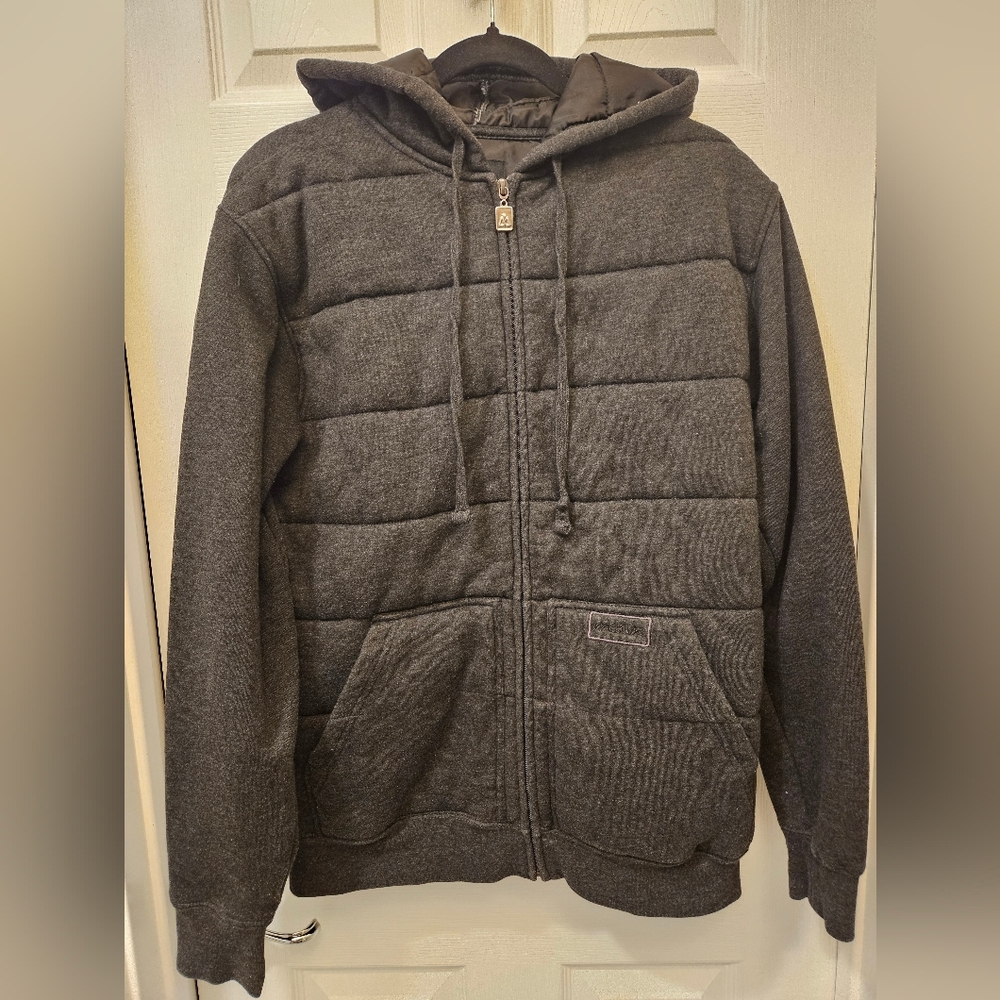 Matix Charcoal Gray Quilted Fleece Jacket